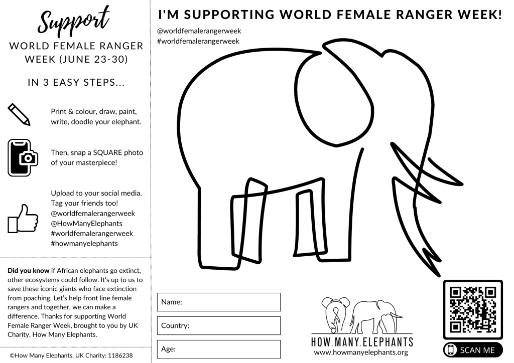 World Female Ranger Week Brand Asset: Colouring Template