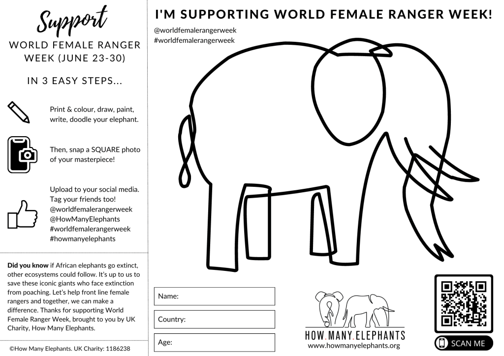 World Female Ranger Week Brand Asset: Colouring Template